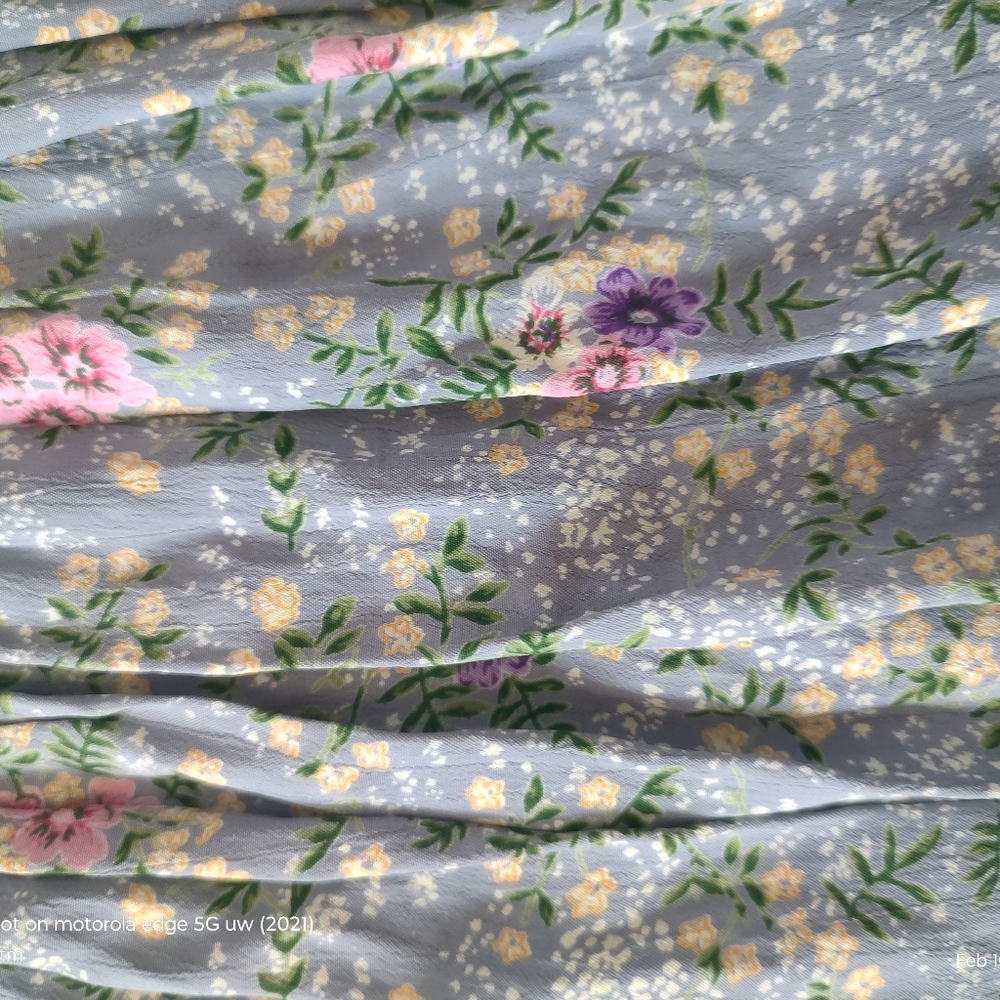 Piccalino Petites Vintage Rayon Pleated Purple Flower Floral Button-Up Dress 2P - Picture 2 of 4